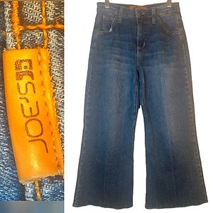 Joe's The Wasteland Gaucho high rise wide leg crop blue jeans size 25